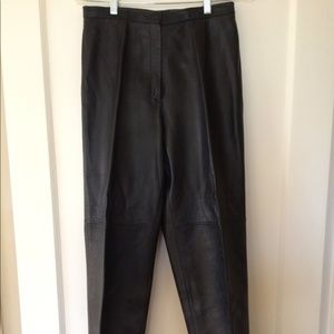 Liz Claiborne Women Black Leather Pants